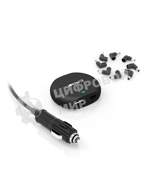 Зарядное устройство для ноутбука CROWN USB CMLC-3294 черный (Автомобильное 12V, 90W 15-20V, порт USB 5V 2.1A)