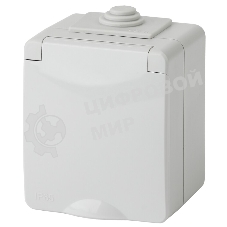 Розетка ЭРА 11-2601-03 2P+E IP65, 16A-250В, ОУ, серый