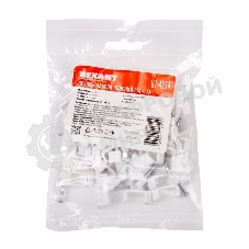 Крепеж кабеля плоский Rexant 14 х 7 мм, белый (упак. 50 шт)