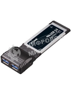 Адаптер D-Link DUB-1320 2-портовый USB 3.0 для шины ExpressCard