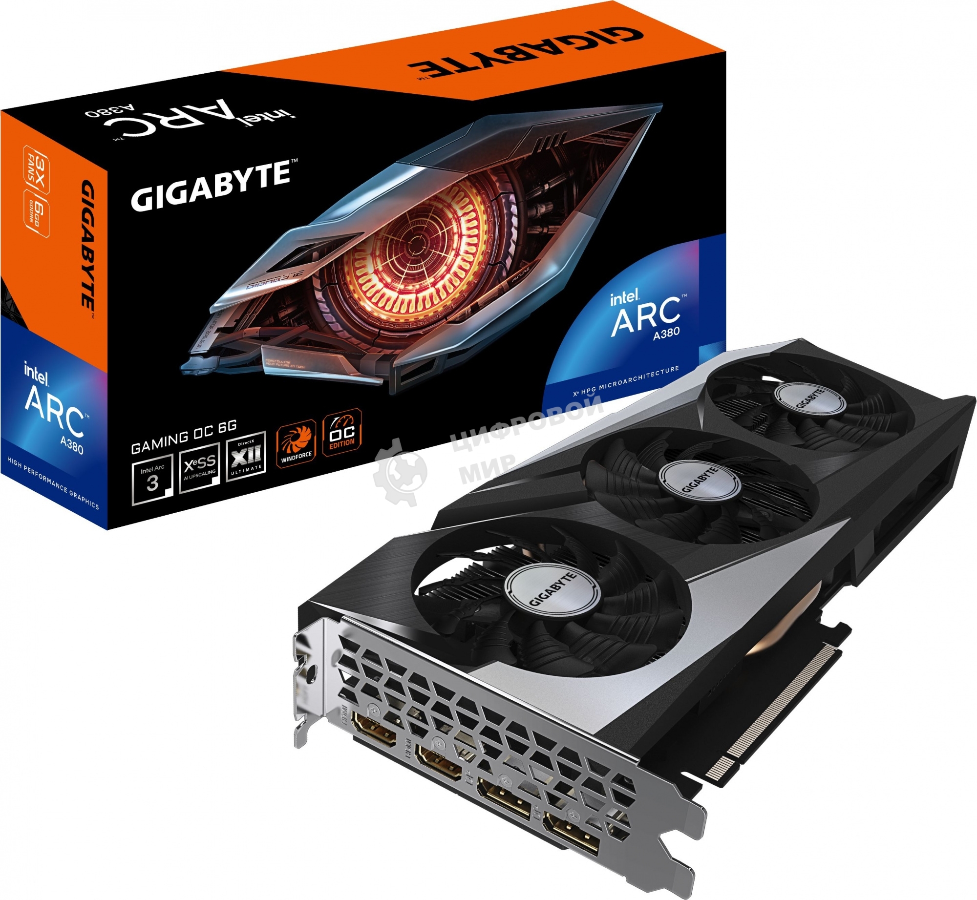 Видеокарта Gigabyte A380 GAMING OC GV-IA380GAMING OC-6GD