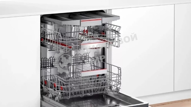 Встраиваемая посудомоечная машина Bosch SMV6ECX08E, серебристый, 59.8 см, 14 компл., 42 дБ, класс G