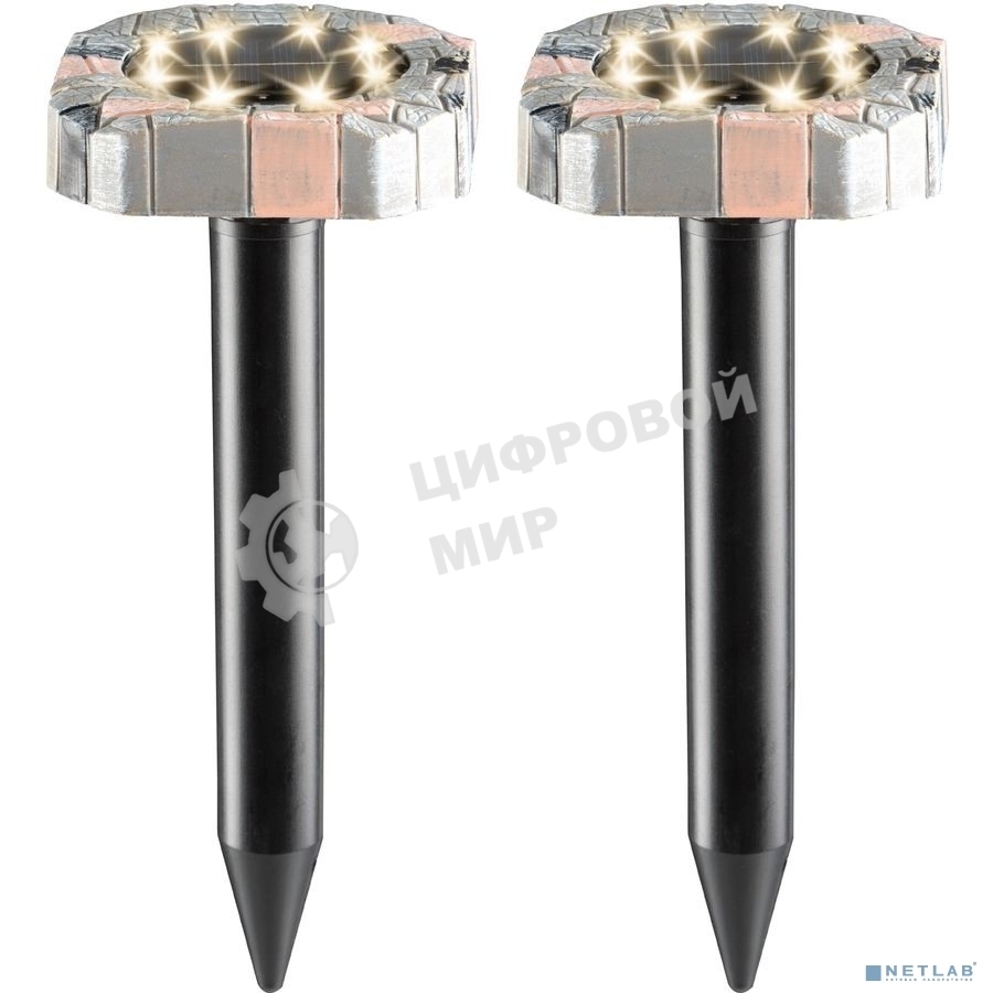 Набор отпугивателей кротов Rexant 71-0087 с садовым фонариком (R20*2 камень)