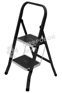 Стремянка ZALGER 9910-2 Jet черный 2 cт с ковриком сталь