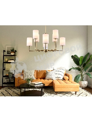 Люстра Ambrella light LH56217/8 BS/FR латунь/белый матовый E27/8 max 60W D700*600