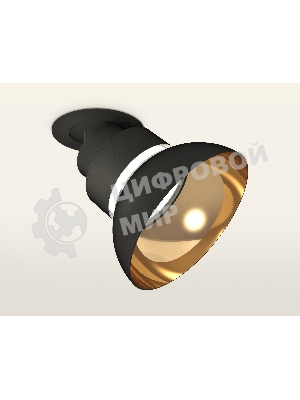 Светильник Ambrella Light XM8102601 SBK/PYG/CL черный песок/золото желтое полированное/прозрачный GX53