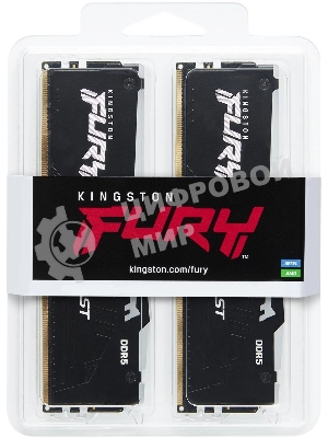 Оперативная память Kingston Fury Beast, DDR5, 32Gb (2x16GB), 5600MHz, CL36, DIMM, с радиаторами, RGB, черный