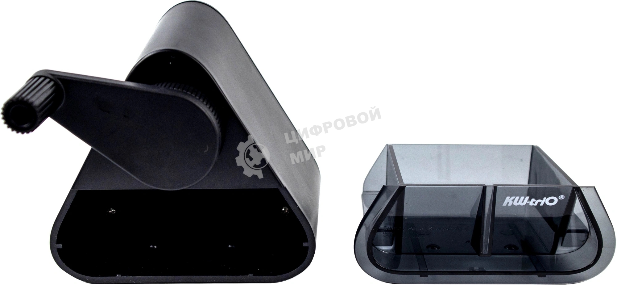 Точилка для карандашей механическая Kw-Trio 031GA-BLK 1 отверстие пластик черный