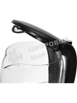 Чайник электрический Moulinex BY1S08F0 1.7 л, 2200 Вт, черный/прозрачный корпус: стекло/пластик