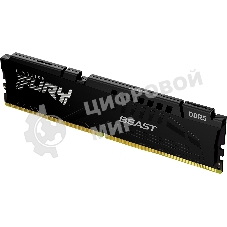 Оперативная память Kingston Fury Beast, DDR5, 8GB (1x8GB), 5600MHz, CL40, DIMM, с радиаторами, черный