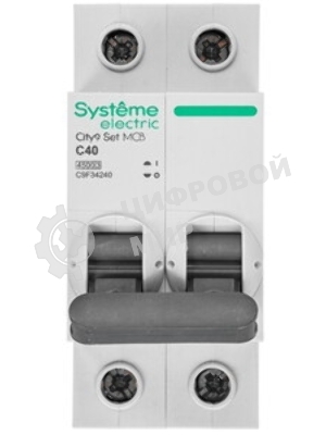 Выключатель автоматический модульный 2п C 40А 4.5кА City9 Set 230В SE C9F34240