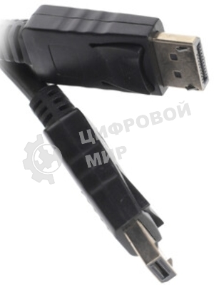Кабель miniDP<->DP Cablexpert CCP-mDP2-6, 20M/20M, v.1.2, 4K, 1.8м, черный, позол.разъемы, пакет