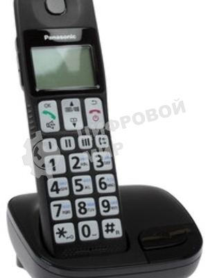 Телефон беспроводной (DECT) Panasonic KX-TGE110RUB черный АОН