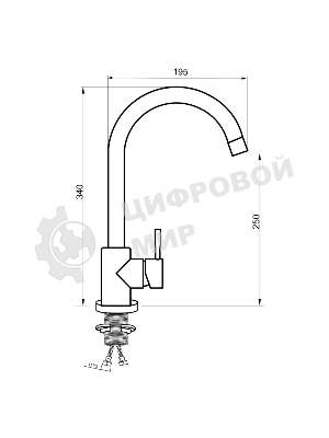 SUS124BL-017F Смеситель для кухни, ø35