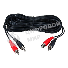 Шнур Rexant 2 RCA - 2 RCA, 1.5 м, черный (10 шт./уп.)
