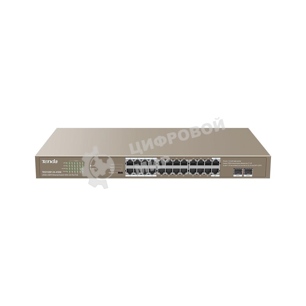 Коммутатор 24PORT 24POE TEG1126P-24-410W Tenda