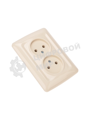 Розетка Kranz 2-ая DEA керамика б/з с/у 10А бежевый (1/10/120)