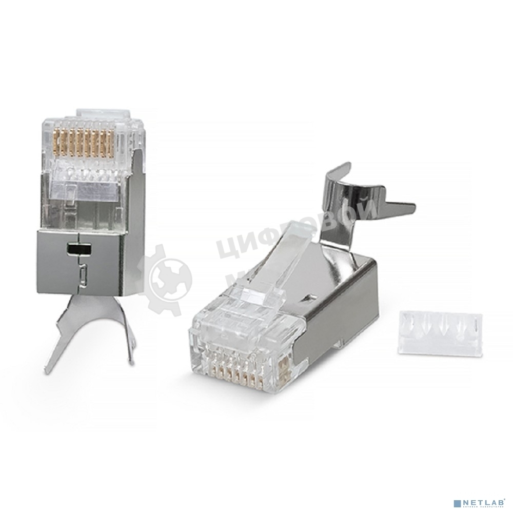 Коннектор Cabeus, RJ45(8p8c), кат. 7A, экр., со вставкой, прозрачный