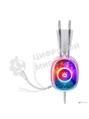 Гарнитура Defender Cyborg белый, проводная, USB, подсветка