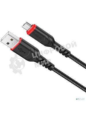 Кабель USB Micro/HOCO HC-44890 X59/1m/2.4A/Нейлон/черный