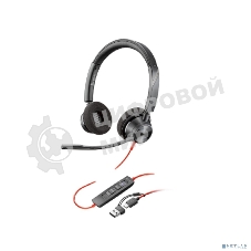 Проводная гарнитура Poly Blackwire 3320 Stereo-M черный, накладные, USB