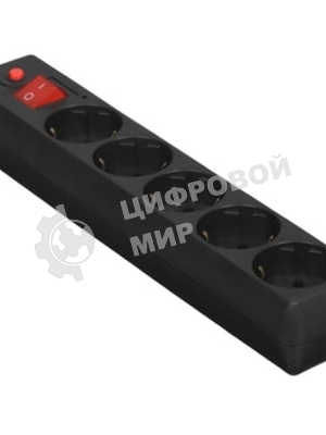 Сетевой фильтр Buro 500SH-1.8-B 1.8 м, 5 розеток, черный, коробка
