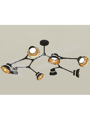 Светильник Ambrella light XB9060101/8 SBK/PYG/CL черный песок/золото желтое полированное/прозрачный GX53 (C9060, N8145)