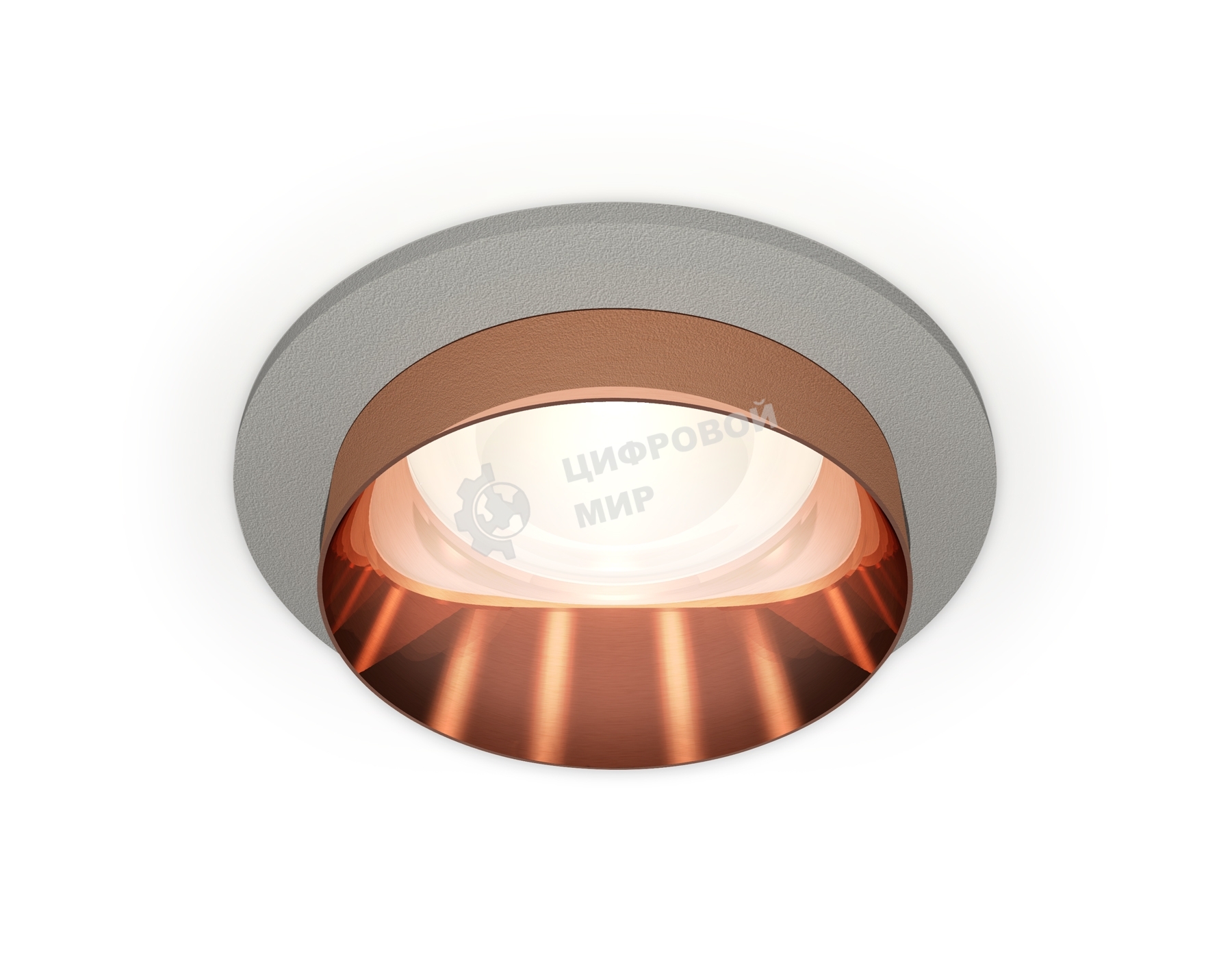 Комплект встраиваемого светильника Ambrella light XC6514025 SGR/PPG серый песок/золото розовое полированное MR16 GU5.3 (C6514, N6135)