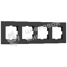 Рамка на 4 поста Slab (черный софт) W0042908