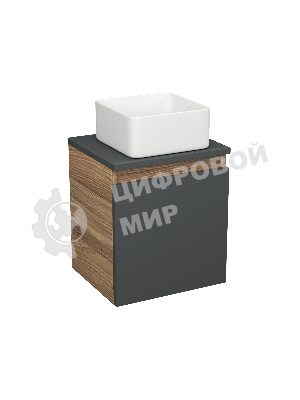 Тумба Bau Dream Blackwood 35 с ящиком, графит, раковина BAU Mini 24х24,
