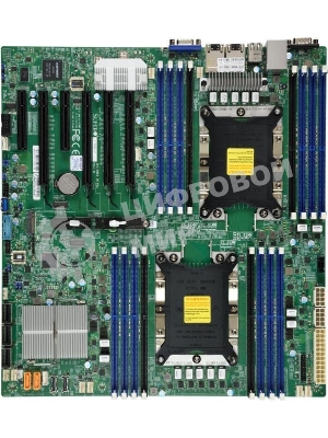 Материнская плата Supermicro MBD-X11DPI-N-B, LGA 3647, Intel C621, 16xDDR4, 14xSATA, 1xM.2, 6xPCI-E 3.0 (x16, x8), 2x 1Gb LAN, 1xVGA, 4xUSB-A 2.0, 3xUSB-A 3.2 Gen 1, 2xCOM, E-ATX, Bulk