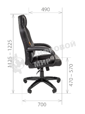 Кресло Chairman game 17 черный, экокожа, 120 кг, механизм качания