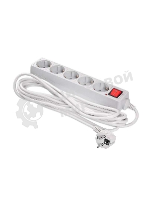Сетевой фильтр Buro 500SL-5-G 5 м, 5 розеток, серый (пакет ПЭ)