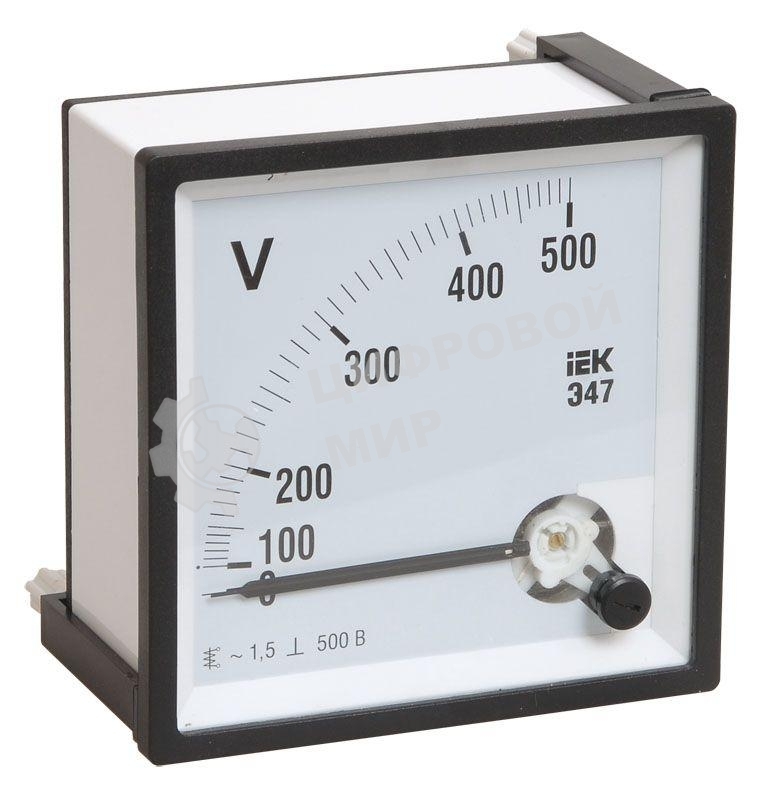 Вольтметр Э47 72х72мм 500В кл. точн. 1.5 IEK IPV10-6-0500-E