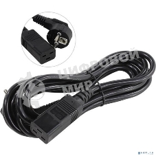 Кабель питания ExeGate Power PC19-3P (Евровилка Schuko->С19) VDE-250V-3*1.5-CU, черный, 16А, 3м