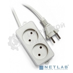 Сетевой фильтр Гарнизон EL-NL2-W-2, 2 розетки, допустимый ток 10А, длина 2 м.