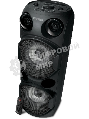 Колонка АС SVEN PS-750, черный (80 Вт, TWS, Bluetooth, FM, USB, microSD, LED-дисплей, 2х4400мА*ч)