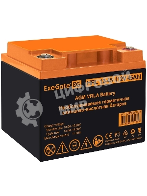 Аккумуляторная батарея ExeGate HRL 12-45 (12V 45Ah, под болт М6)