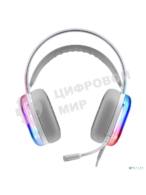 Гарнитура Defender Cyborg белый, проводная, USB, подсветка