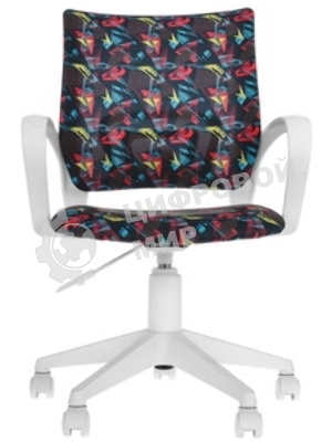Кресло Бюрократ BuroKIDS 1 W белый, ткань, 120 кг