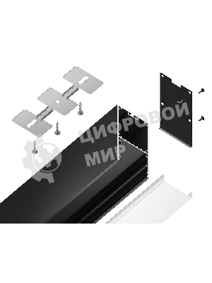 Алюминиевый профиль Ambrella light GP3000BK черный 2000*35*67