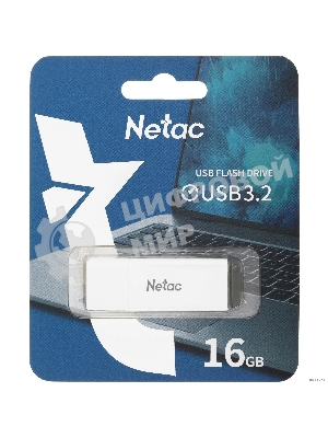 Флешка USB Netac U185 белый USB 3.0 Flash 16Gb, NT03U185N-016G-32WH, LED индикатор