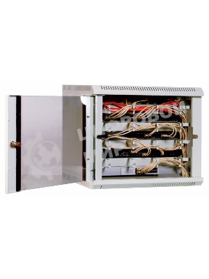 Шкаф настенный ЦМО ШРН-15.650 15U 600x650мм пер.дв.стекл несъемные бок.пан. 50кг серый