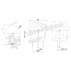 Выключатель клавишный Rexant круглый 250V 6А (3c) ON-OFF зеленый с подсветкой, влагозащита
