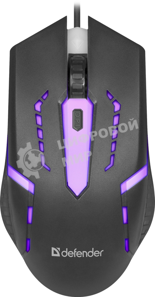 Мышь проводная Defender Hit MB-601 черный, 1200 dpi, USB, кнопки - 4