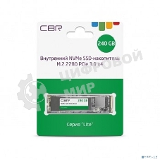 Накопитель SSD CBR, M.2 2280, 240Gb, PCIe 3.0 x4, NVMe, R/W 2000/1300