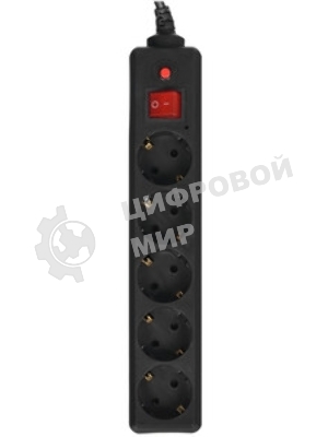 Сетевой фильтр Buro 500SH-1.8-B 1.8 м, 5 розеток, черный, коробка