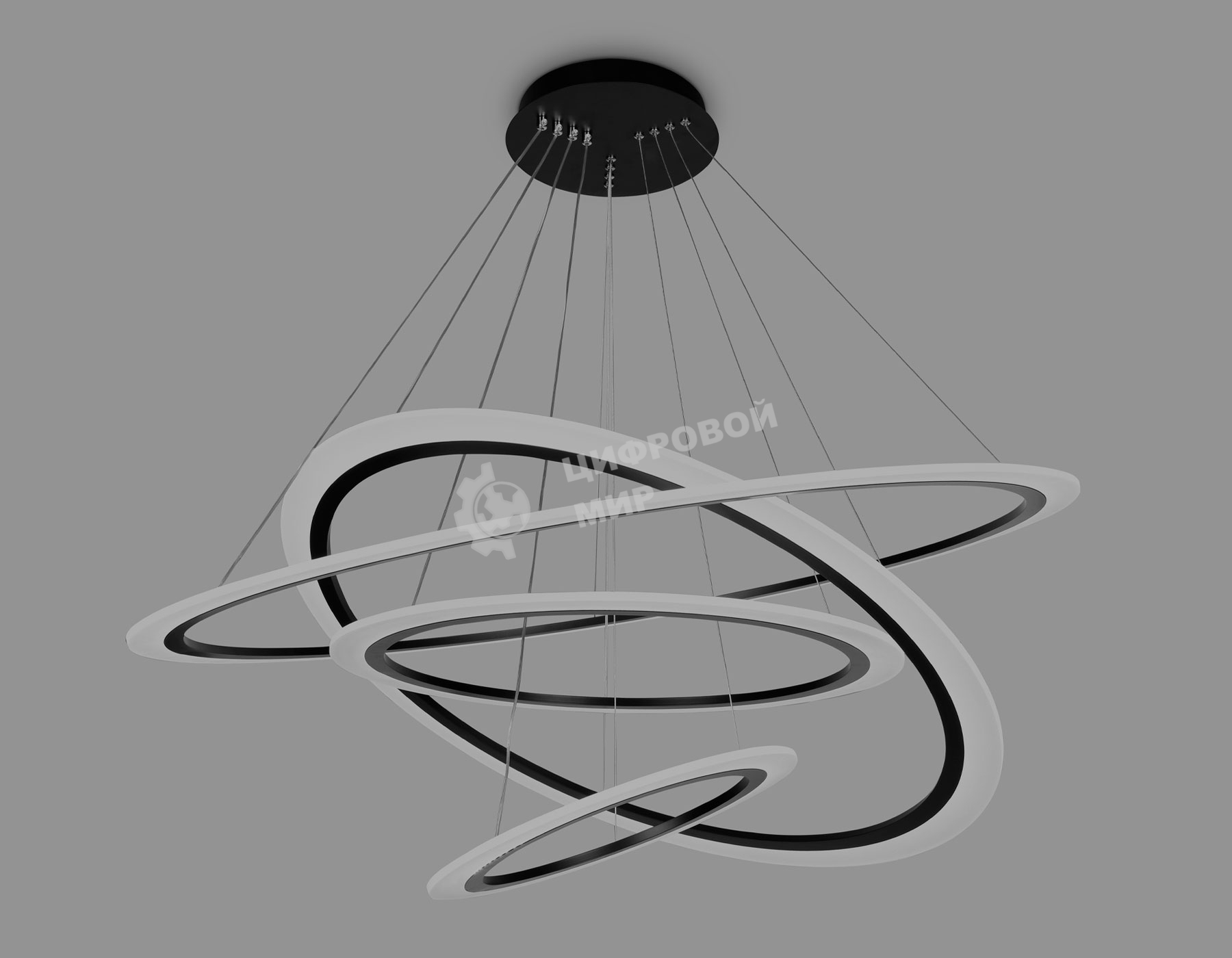 Светильник Ambrella light FA4365/4 BK черный 235W 3000K/4200K/6400K D1000*870 (ПДУ РАДИО 2.4G)