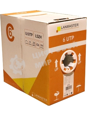 Кабель информационный Lanmaster LAN-6EUTP-PT-LSZH-GY кат.6 UTP 4 пары 23AWG LSZH внутренний 305м серый