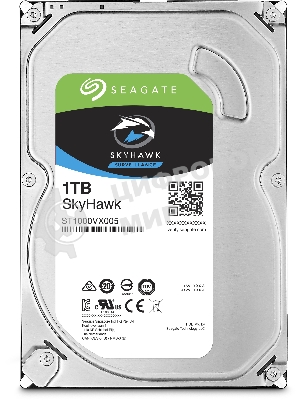 Жесткий диск Seagate 1Tb 5900rpm Original SATA-III ST1000VX005 Video Skyhawk 64Mb 3.5
